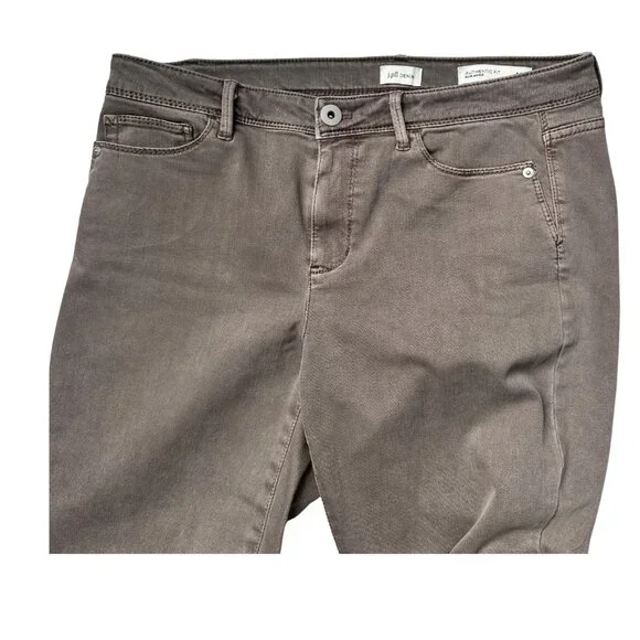 J.Jill Authentic Fit Slim Ankle Jeans Size 10 Petite Taupe Stretch Denim - Picture 3 of 8